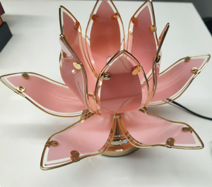 Elegant Single - Head Lotus <b>Table</b> <b>Lamp</b> with Metal Frame & Glass Petals, E26 Base, Decorative <b>Bedside</b> Light for Bedroom - Product Image 3