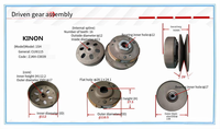 Rakitan Pulley Penggerak Belakang Motor Universal KINON Model 1SH Spline Dalam 16 Gigi Komponen Sistem Kopling CVT Baru