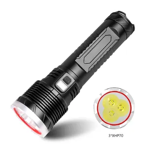 XHP70 super bright flashlight 3-speed mode USB charging cable waterproof shockproof lamp super bright lantern 200,000 power