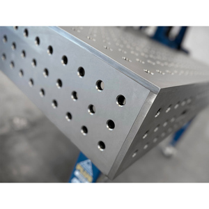 Banc de soudage avec roues SteelPlus INOX GPPH 2.4x1.2mt épaisseur 12mm, trous 16mm, grille 50x50mm - Product Image 3