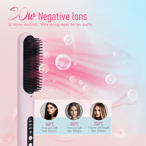 <span class=keywords><strong>Brosse</strong></span> <span class=keywords><strong>lissante</strong></span> <span class=keywords><strong>chauffante</strong></span> en céramique pour coiffure, sèche-cheveux à air chaud, <span class=keywords><strong>brosse</strong></span> volumisante 2-en-1 - Product Image 4