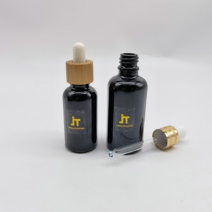 Botella de Vidrio Negra para Aceite Cosmético de 5ml, 10ml, 15ml, 20ml, 30ml, 50ml, 100ml, con Tapón Cuentagotas Personalizable - Product Image 3
