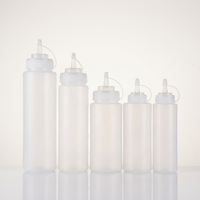 Distributeur de bouteilles de ketchup en plastique HDPE de qualité alimentaire 240ml 360ml 450ml 500ml 680ml Bouteille de sauce pressée en matériau PE
