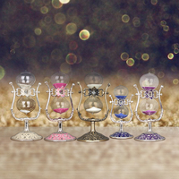 Sablier décoratif en forme de cœur, style européen, luxe rétro, artisanat artisanal, ornements pour la maison, rempli de pierres précieuses, cadeaux