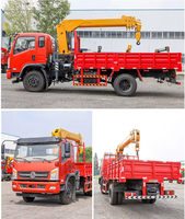 Grue montée sur camion Dongfeng de 6,3 tonnes, grue hydraulique à bras droit, caisse de chargement 360° °   Système de rotation pour la construction municipale et l'exploitation minière CE