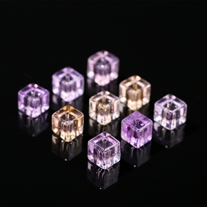 Jd đá quý tinh tế rạng rỡ 7A tự nhiên thạch anh tím và Citrine vuông hạt Ethereal thạch anh thạch anh tím thực hạt đối với trang sức làm - Product Image 2