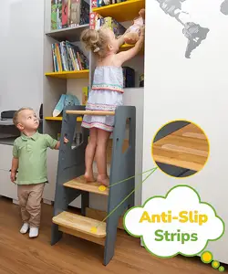 Perfect Kitchen Step Stool Toddler Standing Tower Children Wooden Learning Tower With EN71 Test For Little Kids Stepping Up