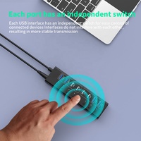 Stasiun pengisian daya USB Multi-Port dengan 2 * USB-A 3.0, 2 * tipe-c 3.0, pengisian daya Cepat PD ganda, adaptor 12V3A, colokan bisa dilepas