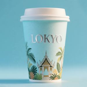 Loko 10oz <span class=keywords><strong>12oz</strong></span> टेकवे इको फ्रेंडली कप डबल दीवार कस्टम लोगो सोने के साथ गर्म मुद्रांकन कागज कॉफी कप - Product Image 5