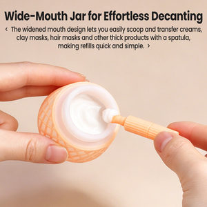 Leak Proof Silicone Moisturizer Cream Jar, Portable Detachable Grid Sleeve Design, Built-in Spatula & Dust-Proof, Dust-Proof BPA - Product Image 2