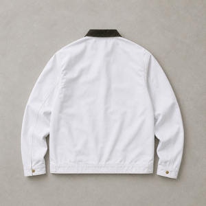 Giacca da Lavoro YM per Uomo, Personalizzabile, Bianca, <span class=keywords><strong>100</strong></span>% <span class=keywords><strong>Cotone</strong></span> Twill, Collo Rovesciato, Design a Blocchi di Colore - Product Image 2