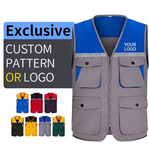 Gilet multifonctionnel Logo personnalisé Veste réfléchissante à poches multiples en maille pour l'ingénierie de la construction en extérieur - Product Image 1