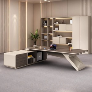 Escritorios Ejecutivos Modernos en Forma de L, Altura Ajustable, Diseño de Panel de Aluminio y Madera de Pino, Independientes, para Uso en Oficina en Casa, <span class=keywords><strong>Precio</strong></span> de Fábrica - Product Image 2