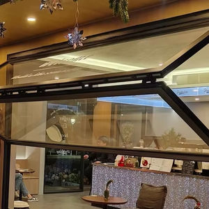 Porte coulissante pliante moderne VOBO Avant <span class=keywords><strong>Garde</strong></span> Aero Triple sans cadre en alliage d'aluminium et acier inoxydable, synchronisée pour l'extérieur des hôtels - Product Image 1