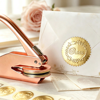 Sello en Relieve Oficial Personalizado Sello de Mano Sello Corporativo para Boda Estándar Simple Sellos de Gofrado