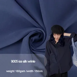 9005 Bán Buôn Abaya Vải Băng Lụa Nhăn Và Dệt May Sản Xuất Vải 100% Polyester Vải Cho Hồi Giáo Quần Áo