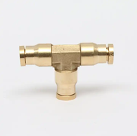 Conectores de Empuje Rápido de Latón de 1/4'' Tipo T para Frenos de Aire DOT, Conector Neumático de Empuje Rápido para Línea de Aire de Camiones y Remolques