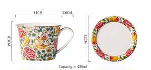 Taza de cerámica de la serie Flower Sea con tapa, taza de agua de oficina, nuevo estilo 20254, taza de desayuno para mujer, taza de café de apariencia de alto nivel - Product Image 6
