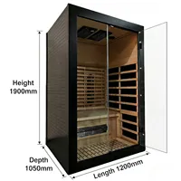Salle de sauna moderne avec contrôle intelligent, thérapie par lumière rouge, chauffage au graphène à spectre complet pour 1-2 personnes, personnalisable OEM ODM