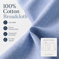 Tissu de chemise en popeline 100 % coton imprimé 120 g/m², doux, tissé, léger, pour chemises de filles et de garçons, approvisionnement en gros pour usines de vêtements