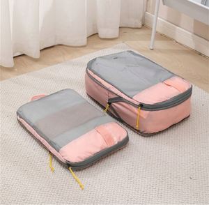<b>3</b>-Piece Lightweight Packing <b>Cube</b> Set with Transparent Front Panel for Quick Identification - Product Image 1