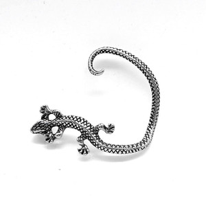 Pendientes de clip con forma de lagarto de Yunnique, joyería de fiesta con forma de animal de plata tibetana para hombres y mujeres - Product Image 2