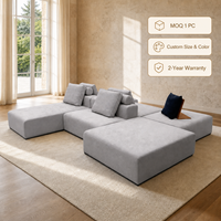 Canapé modulaire Chesterfield en cuir véritable moderne, garnissage en éponge, grand canapé sectionnel, taille personnalisée pour salon, hôtel, villa
