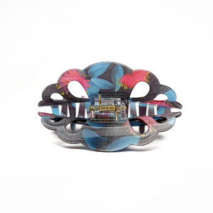 CANYUAN – Pinces à cheveux unisexes en acétate ajouré, motif multicolore imprimé UV, bord ondulé mignon, pince créative personnalisable - Product Image 4