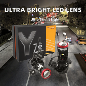 เลนส์ไฟหน้าโปรเจคเตอร์ LED รุ่น Aluminum Beam-Aviator Universe Mini Canbus H4 Y7 สว่างพิเศษ 12V 6000K ใหม่ 10000 ลูเมนส์ สำหรับรถยนต์ออดี้ - Product Image 2
