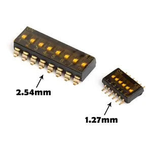 SMD dip schalter smd 1-12pin 1.27 pitch 4p7t 127mm smt smd Dial Switch 1 2 3 4 5 6 7 8 9 10 11 12 pin position 1.27mm dip schalter