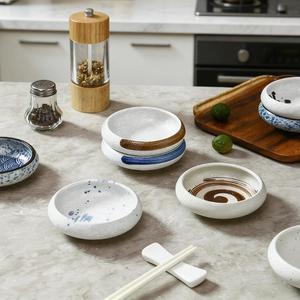 Ciotola in Ceramica Stile Giapponese Retrò con Decorazioni Floreali Sottosmalto, per Casa e Ristorante, Ciotola per Salse, Piatto per Hot <span class=keywords><strong>Pot</strong></span>, Piatto per Snack, Adatta al Microonde - Product Image 5