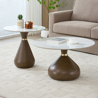 Table basse ronde dorée, style nordique, en marbre et bois moderne, de luxe, pour salon, table d'appoint de canapé et de thé