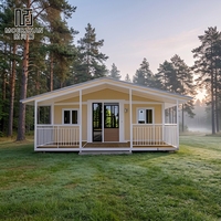 Maison mobile préfabriquée extensible à double aile, résistante aux intempéries, de 20 pieds, pour cabane de plage ou de bord de mer