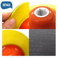 Plaque de support de ponçage sans tige de 6 pouces, orange, avec fixation auto-agrippante, filetage M14, bord biseauté, pour outils abrasifs, polissage du bois et du métal