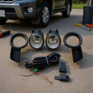 <b>LED</b> Fog <b>Light</b> Set for for 2008-2010 12V Retrofit Upgrade Kit Wiring Harness Mounting <b>Rings</b> New Auto Lig P0442 - Product Image 1