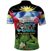 Polo del Día DE LA Independencia de Antigua y Barbuda 44th Anniversary One Flag One People One Spirit Polo para hombre Diseño de cuello