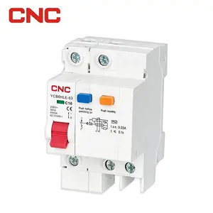 YCB6HLE-63 سلسلة RCBO 4.5ka 1P + N ac 230V/400V المتبقية الحالية قطاع دارة مع أكثر من الحماية الحالية