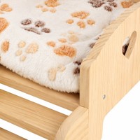 Maison pour animaux de compagnie en bois massif de luxe, design villa, abri intérieur/extérieur pour chien et chat, cage pour animaux en bois naturel, spacieuse et imperméable