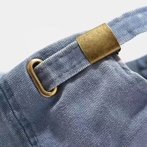 Wholesale Blank Worn Out Washed Style 6 Panels Baseball Cap Distressed Faded Denim Dad <b>Hat</b> Jean Blue Trucker <b>Hat</b> - Product Image 4