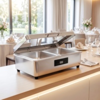 Chauffe-Plat Électrique Professionnel en Acier Inoxydable pour Buffet, Plat de Service pour Restaurant et Hôtels