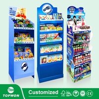 Présentoir en carton personnalisé pour jouets de voiture, cartes à jouer et autres articles de supermarché