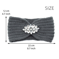 Bandes de cheveux tricotées en strass pour femmes élégantes Protection des oreilles bandeau couvre-chef exercice de lavage du visage Yoga bandeau chaud