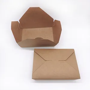MEMEDA 맞춤형 로고 컬러 일회용 fsquare 크래프트 종이 테이크 아웃 식품 상자 도매 도시락 종이 상자