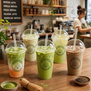 Vasos Desechables Transparentes de Plástico PET con Tapas, Calibre 98, 12/14/16/18/20/24 oz, Logotipo Personalizado para Café Helado, Latte, Jugo - Product Image 1