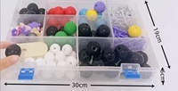 Modèle de structure moléculaire organique de taille moyenne XR ZX-1003 - Diamètre 23 mm - Modèle chimique avec boîte de rangement en plastique