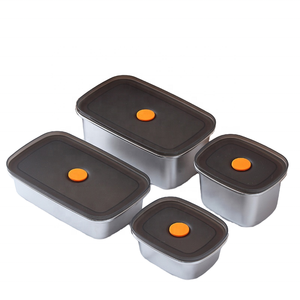 New Hot Bán thép không gỉ tươi-giữ hộp hiện đại đa mục đích lưu trữ kim loại cruser ăn trưa Bộ đồ ăn Crisper - Product Image 6