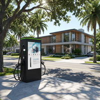 Station de recharge rapide DC commerciale 160 kW avec terminal de paiement par carte de crédit, écran publicitaire 55 pouces, protection extérieure IP55, pour véhicules électriques DC