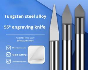 Fresa in Lega di Acciaio al Tungsteno 4mm con Fondo Piatto e Punta Conica CNC per Incisione su Metallo e Macchine per Incisione - Product Image 2