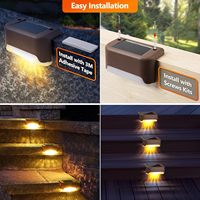 Lampu Dinding LED Tenaga Surya Modern Tahan Air IP55 dengan Cahaya Putih Hangat/RGB 3000LM Dapat Diredupkan untuk Penggunaan di Taman, Tangga/Jalanan