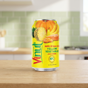 Puré de Jugo de Verduras Amarillas en Lata de 330ml (Piña, Zanahoria, Plátano, Calabaza) a Granel, Marca Privada, OEM, ODM, HALAL, HACCP, Vietnam - Product Image 3